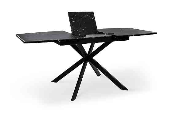 Стіл Річард 140(+40)*85 чорний метал/мрамор чорн Киев