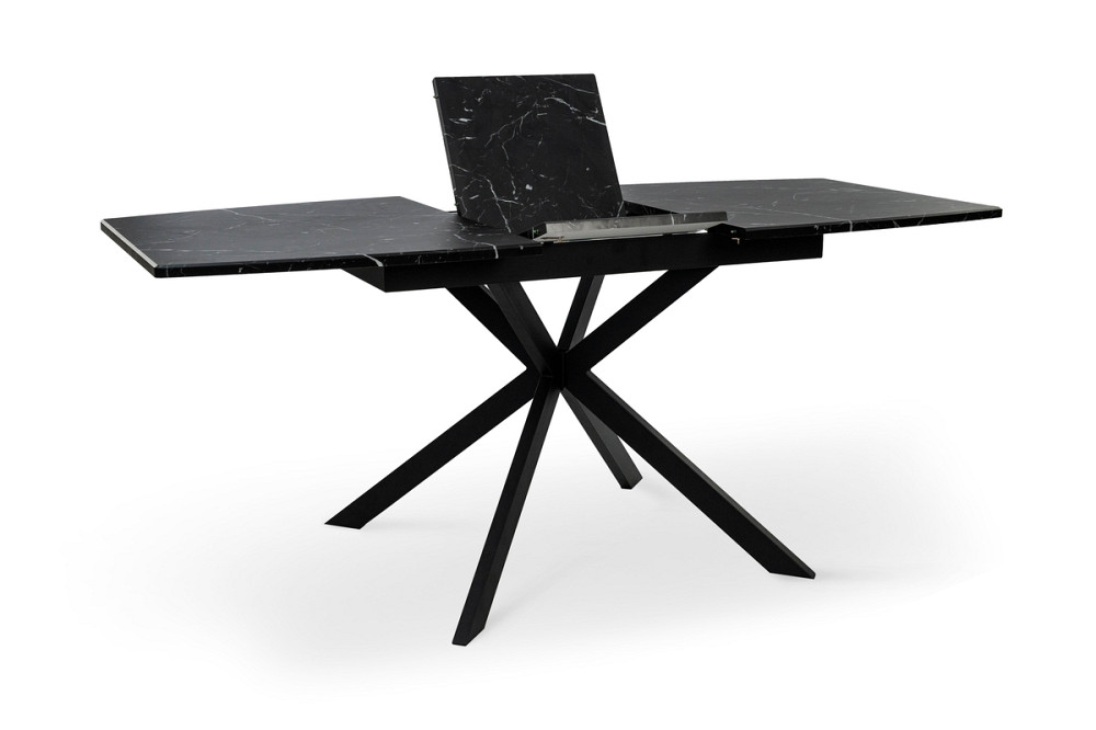 Стіл Річард 140(+40)*85 чорний метал/мрамор чорн Киев - изображение 5