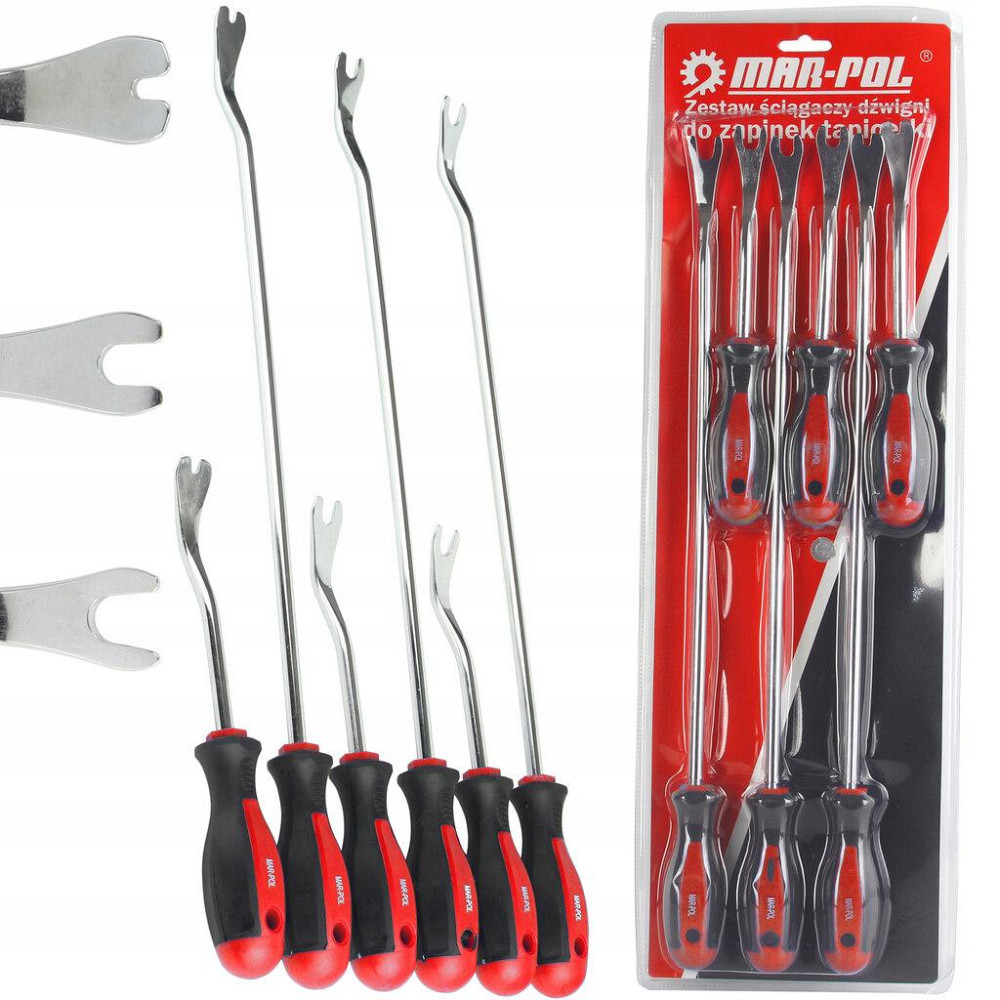 Набор рычажных съемников для зажимов клипс, штифтов 6 элементов Mar-Pol (M57445) Нововолынск - изображение 1