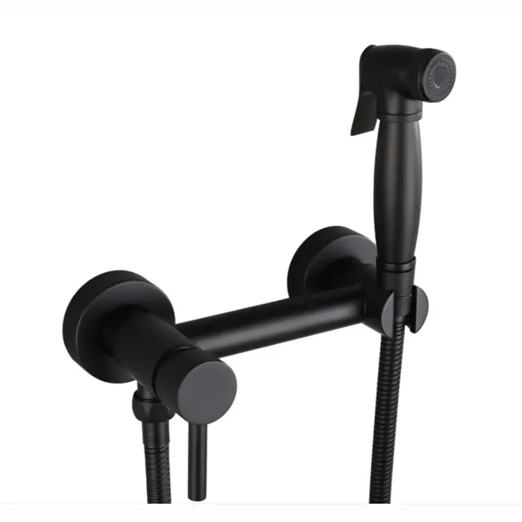 Змішувач для гігієнічного душу настінний Zerix SUS 222 BLACK чорний нержавійка модний дизайн (ZX4743) Чернівці - фото 1