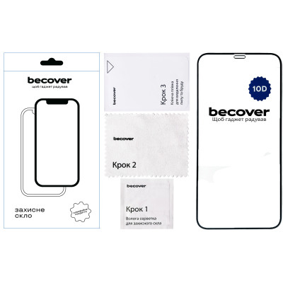 Стекло защитное BeCover Apple iPhone 12 Pro 10D Black (711512) Винница - изображение 2