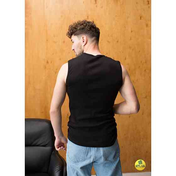 Безрукавка чоловіча 100% - бавовна Наталюкс 21-1201 Черный, S, M, L, XL, XXL, 3XL Киев