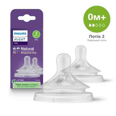 Соска Philips AVENT Natural силиконовая, Естественный поток, от 0 мес (SCY962/02) Винница