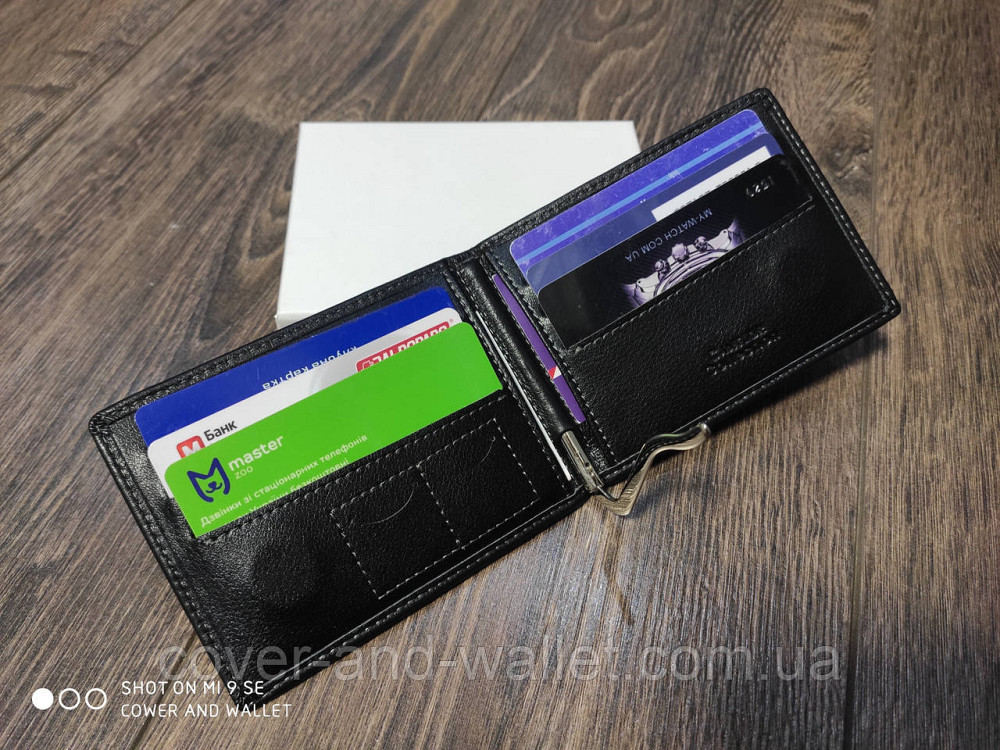 Шкіряний затискач для грошей із прозорим вікном на магнітах Helen Verde 283 Київ - фото 3