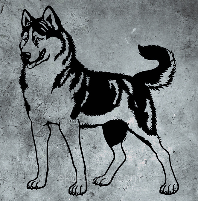 Декоративне настінне Панно «Хаска», Декор на стіну 70*59 см, Чорний Київ - фото 10