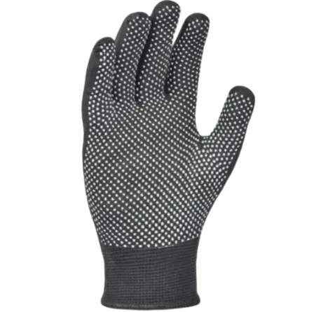 Рукавички 4410 трикотаж з мікрокрапкою ПВХ р.10(XL) клас 13 чорний ДКГ Житомир
