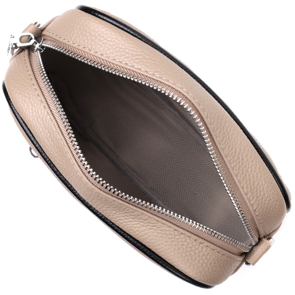 Жіноча вечірня сумка на ланцюжці з натуральної шкіри Vintage 22381 Бежева Київ - фото 6