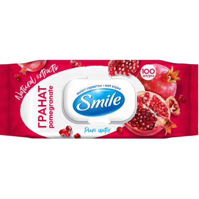 Влажные салфетки Smile Daily Гранат 100 шт. (4823071656916) Винница - изображение 1