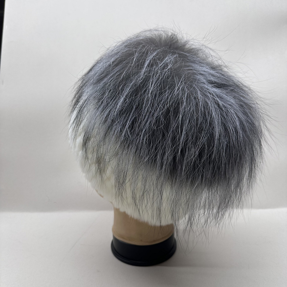 Шапка хутряна жіноча з Rex прикрашена чорнобуркою Тіфані Білий Харків - фото 4