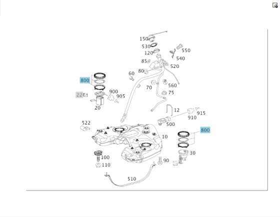 Mercedes-Benz  A1644700230 Комплект кріплення паливного насоса ML W164 R-class short W251 ML/GLE W166 GLE Coupe C292 GL X164 GL/GLS X166 R-class long  Одеса