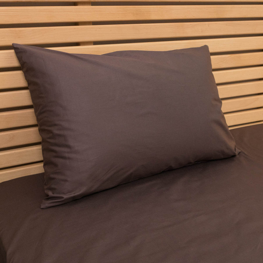 Наволочка на подушку 50х70 см сатин гладкофарбований 135 г/м2 YouStar 1 шт. (Шоколад) Суми - фото 1