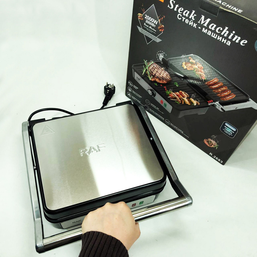 Настільний електричний гриль для кухні RAF, Гриль ребристий електричний Настільний RJ-75 Івано-Франківськ - фото 7
