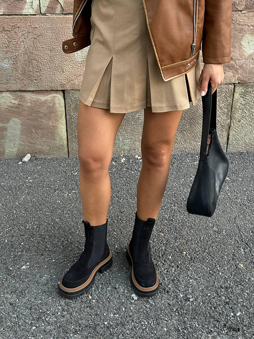 Без бренда Черевики жіночі KATI SHOES чорні замша натуральна зима висота 19 см (5733) Коломия - фото 5