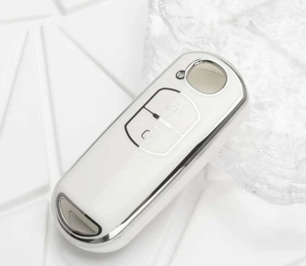 Захисний чохол для автомобільного ключ Mazda на 2 кнопки Білий Смела - изображение 3