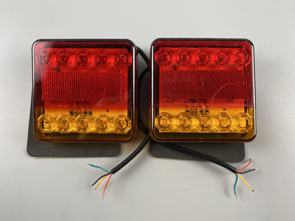 Ліхтар LED квадратний задній для причепів і вантажівок, світлодіодний ліхтар заднього ходу 10 led діодів Мукачево - фото 1