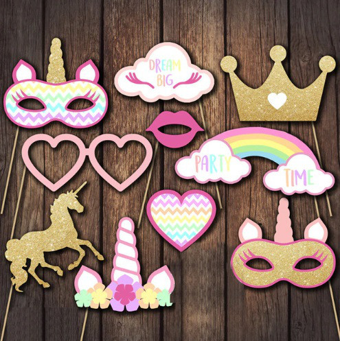 Фотобутафорія Єдиноріг для дітей 10 деталей різнобарвний Київ - фото 1