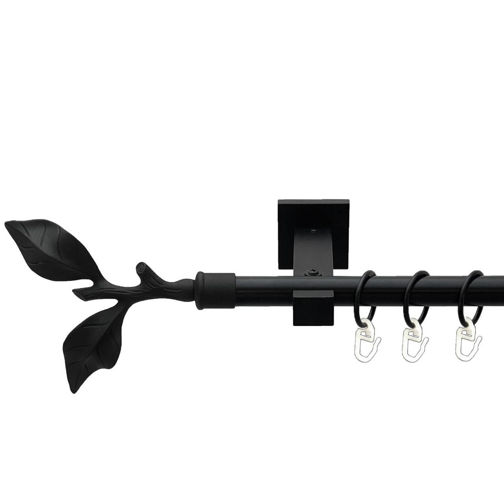 Карниз Orvit Листок Троянди металевий однорядний техно гладка труба кільце металеве Чорний Оксамит 19 мм 200 см (00-00027066) Львів - фото 1