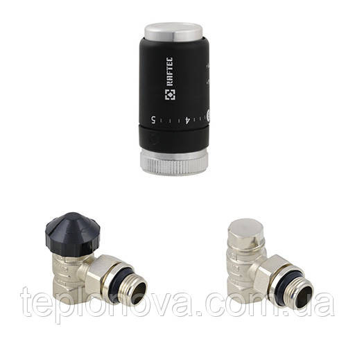 Комплект термостатичних клапанів кутовий Raftec KTU11 Black Чернівці - фото 5