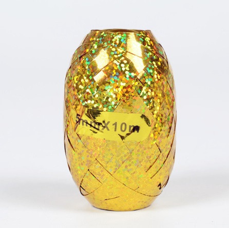 Лента для шариков с голограммой 5 мм на 10 м золотистый Киев - изображение 3