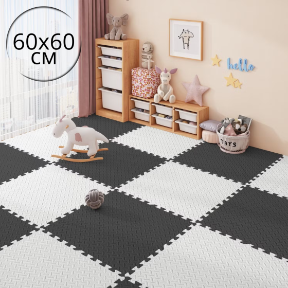 Коврик-пазл напольный, термоковрик,без покрытия,Eva-пены 6 пазлов 60*60 см,площадь покрытия 2,16 м²,толщина 1 см, цвет чёрный Каменец-Подольский