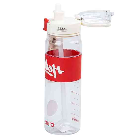 Happy Life Пляшка для води 860 мл тритан з ремінцем і ручкою Червона HP17303R Коломия