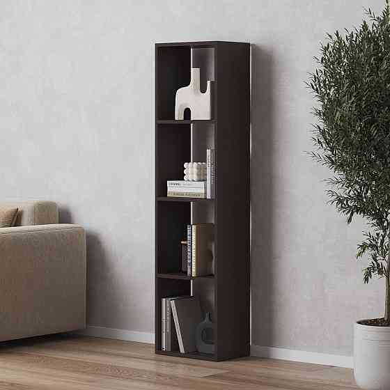 Стеллаж VAYS M-53 Венге Темный, книжная полка на 4 ячейки, ЛДСП, 37×29×143 см - для дома, офиса, детской или гостиной Львов