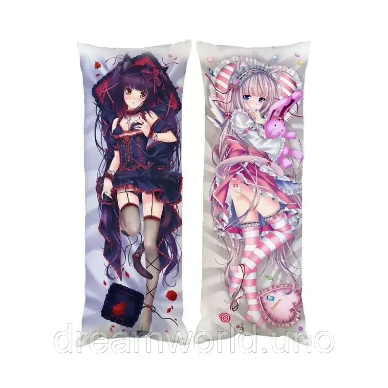 Подушка дакімакура Чокола Ваніла Nekopara декоративна подушка для обіймання 30х60 Харків - фото 1