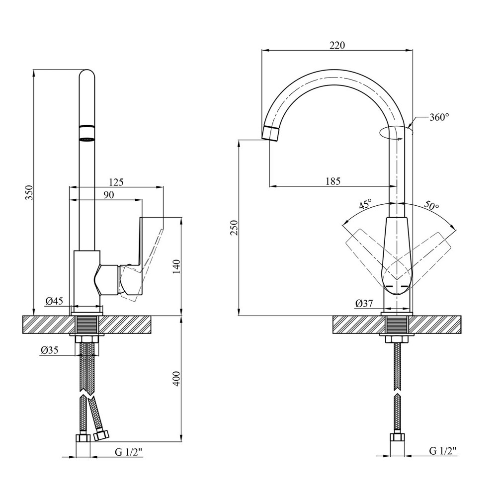 Змішувач для кухні Kroner KRP Eifel - C030 Київ - фото 2