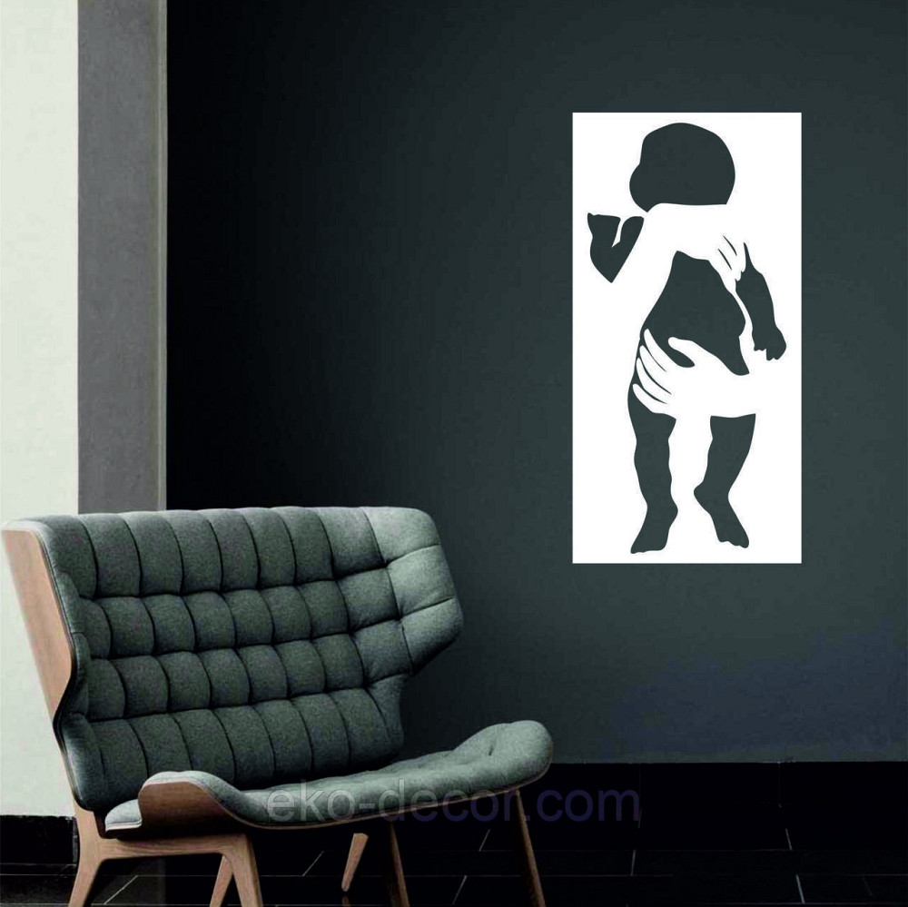 Декоративное настенное Панно «Дитя», Декор на стену 50*25 см, Белый Киев - изображение 4