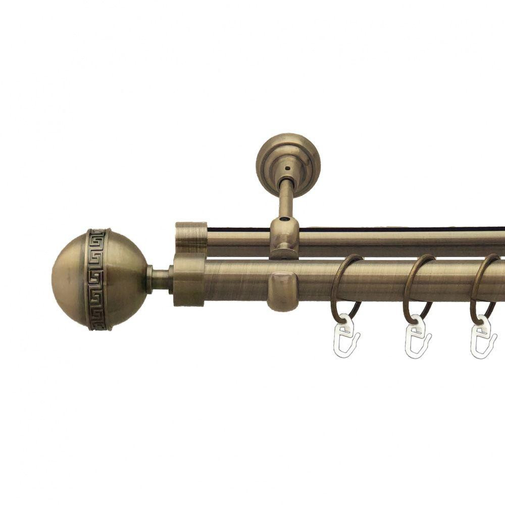 Карниз Orvit Таврика металевий дворядний опозитний гладка \ профільна труба кільце металеве Антик 25\19 мм 240 Львов - изображение 1