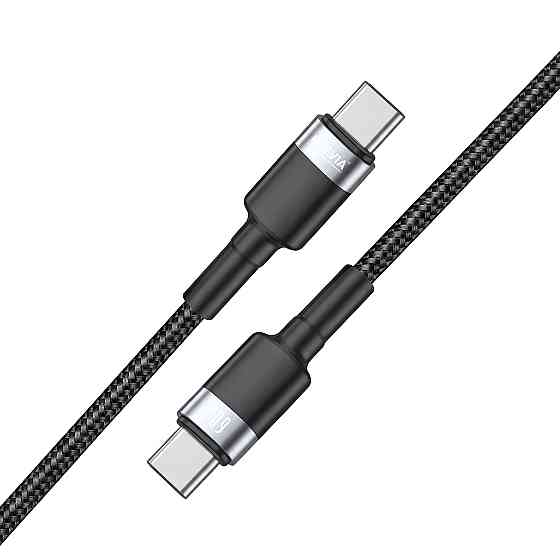 Кабель Brevia Type-C to Type-C 60W 1м, чорний ZIP (53100BCCZ1) Львів