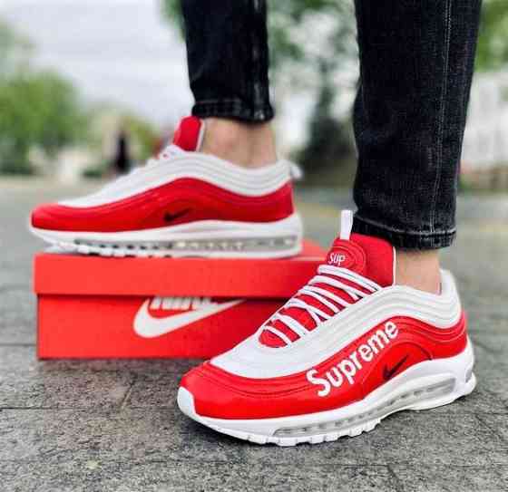 Кросівки Nike 97 Червоні SUPREME Чоловічі з Амортизацією Білі Найк (розміри: 41,42,45) Відео Огляд Дніпро