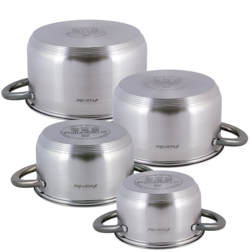 Набір каструль 8 предметів (каструлі 1,5/2/3/5л) нержавіюча сталь порожнисті ручки 4927 KAMILLE Житомир - изображение 8