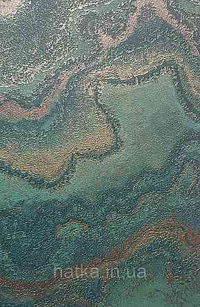 Шпалери вінілові на флізеліні AS creation Della Natura 1.06Х10 абстракція хвилі бірюзові смарагдові із золотом Київ