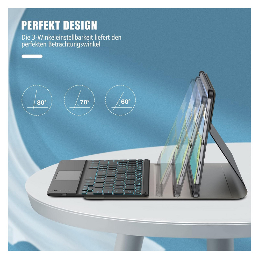 Клавіатурний чохол QWERTZ для iPad Pro 12.9 (2018/2020/2021/2022) чорний з трекпадом і тримачем для Apple Pencil Київ - фото 7