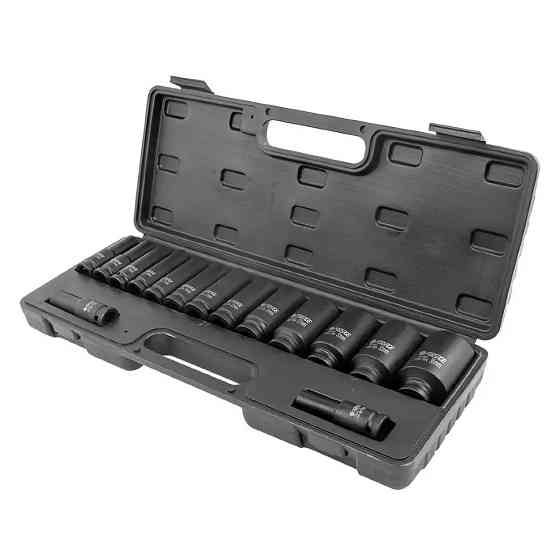 Набір головок ударних глибоких 15пр, 1/2'' (6гр. - 10,12-17,19,21,22,24,27,30,32мм; 12 гр. - 36мм), в Одеса