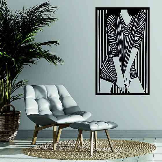 Декоративное настенное Панно «Девушка» Декор на стену 90*56 см, Черный Киев