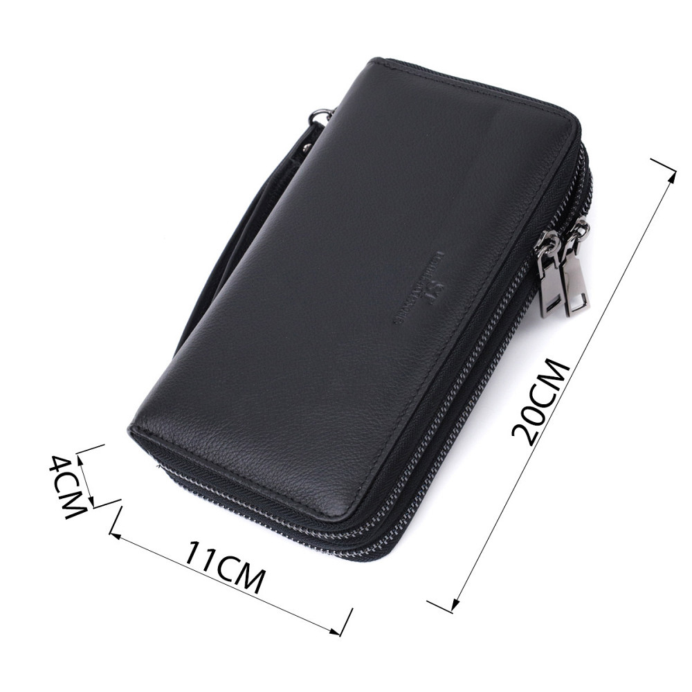 Мужской клатч на два отделения из натуральной кожи ST Leather 22684 Черный Киев - изображение 9
