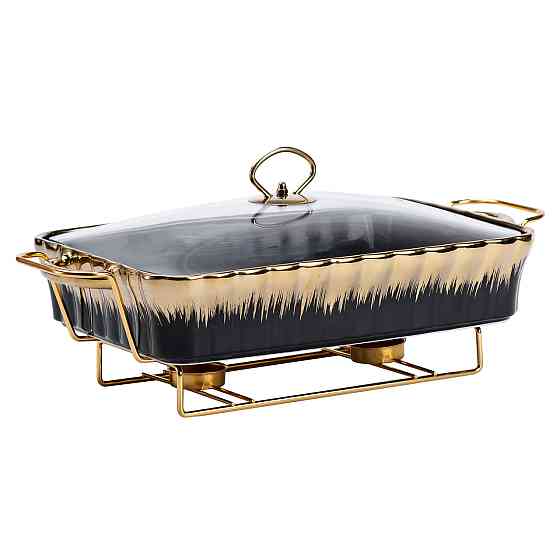 Yiwu Марміт порцелянаовий прямокутний на 2 літри 40*23*11 см чорний Коломыя