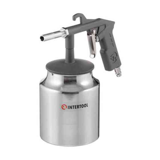 Пістолет піскострумінний, пневматичний, форсунка: 6 мм, нижня подача піску, металевий бачок 1000 мл, 8 атм INTERTOOL PT-0705 Киев