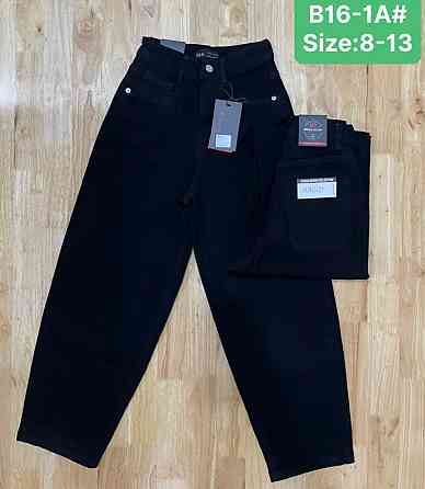 Джинсы мом черные подростковые на 9,10,11,12,13 лет Николаев