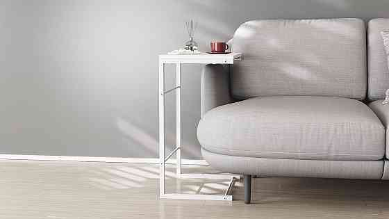 Столик приставний Террі Ferrum-decor 650x440x330 Білий метал ДСП Біле 16 мм (FRD-104655) Львів