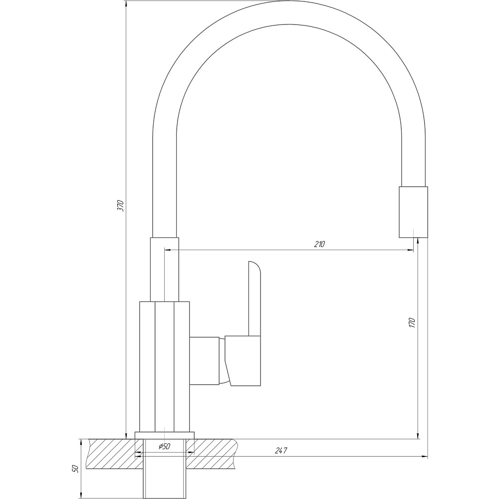 Змішувач для кухні DOMINO PRESTIGE DPS-203SLR-Black Луцк - изображение 6