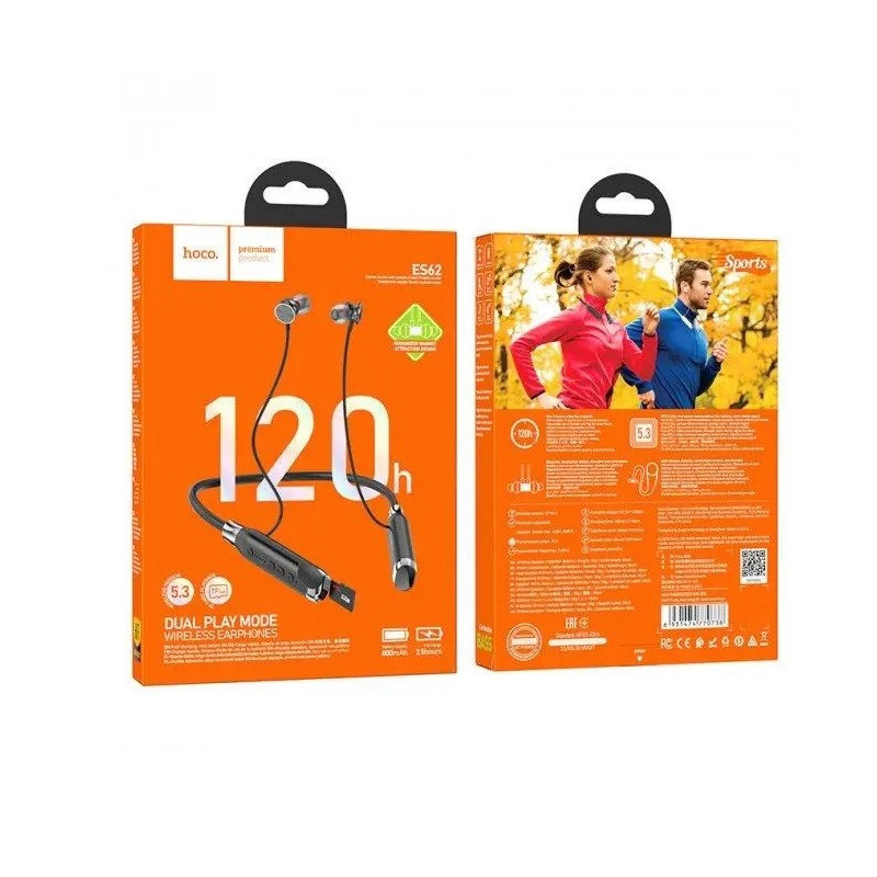 Бездротові спортивні навушники HOCO ES62 Black Київ - фото 3