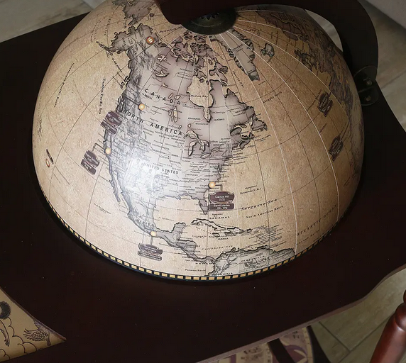 Глобус бар напольный со столиком кремовой сферы Киев - изображение 3