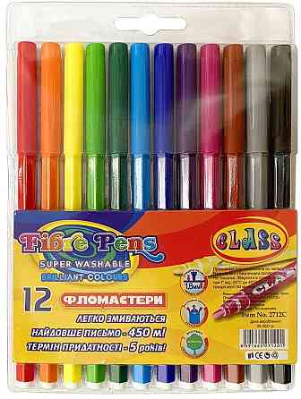 Фломастери 12 кол. "Class""Легке змивання" Premium, 2712C, шт Київ