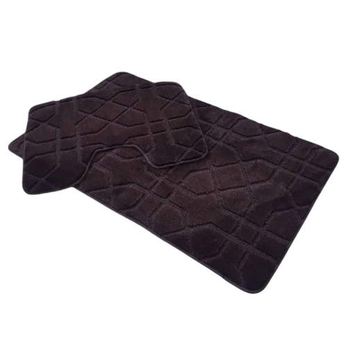 Набір килимків для ванної 2шт 60*100см+50*60см U-виріз Геометрія Standard шоколадний поліпропілен Дариана Житомир