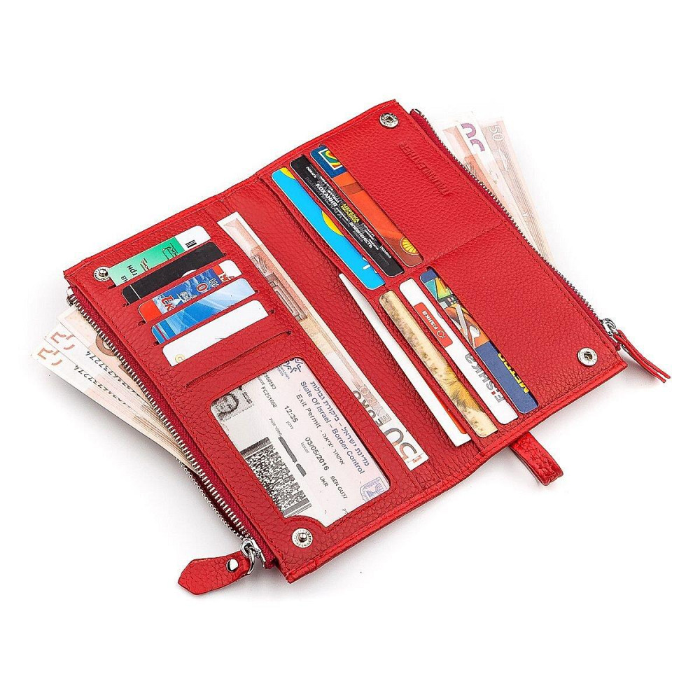 Кошелек женский многофункциональный Красный (ST Leather) Киев - изображение 2