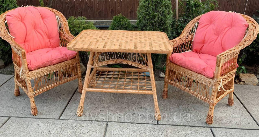 Прочная садовая плетеная мебель с накидками на дачу Киев - изображение 3