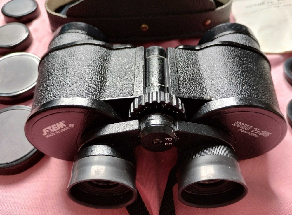 Снят с хранения Отличная сохранность Бинокль БПЦ 7х35 СОМЗ СССР 7-35 Киев - изображение 6